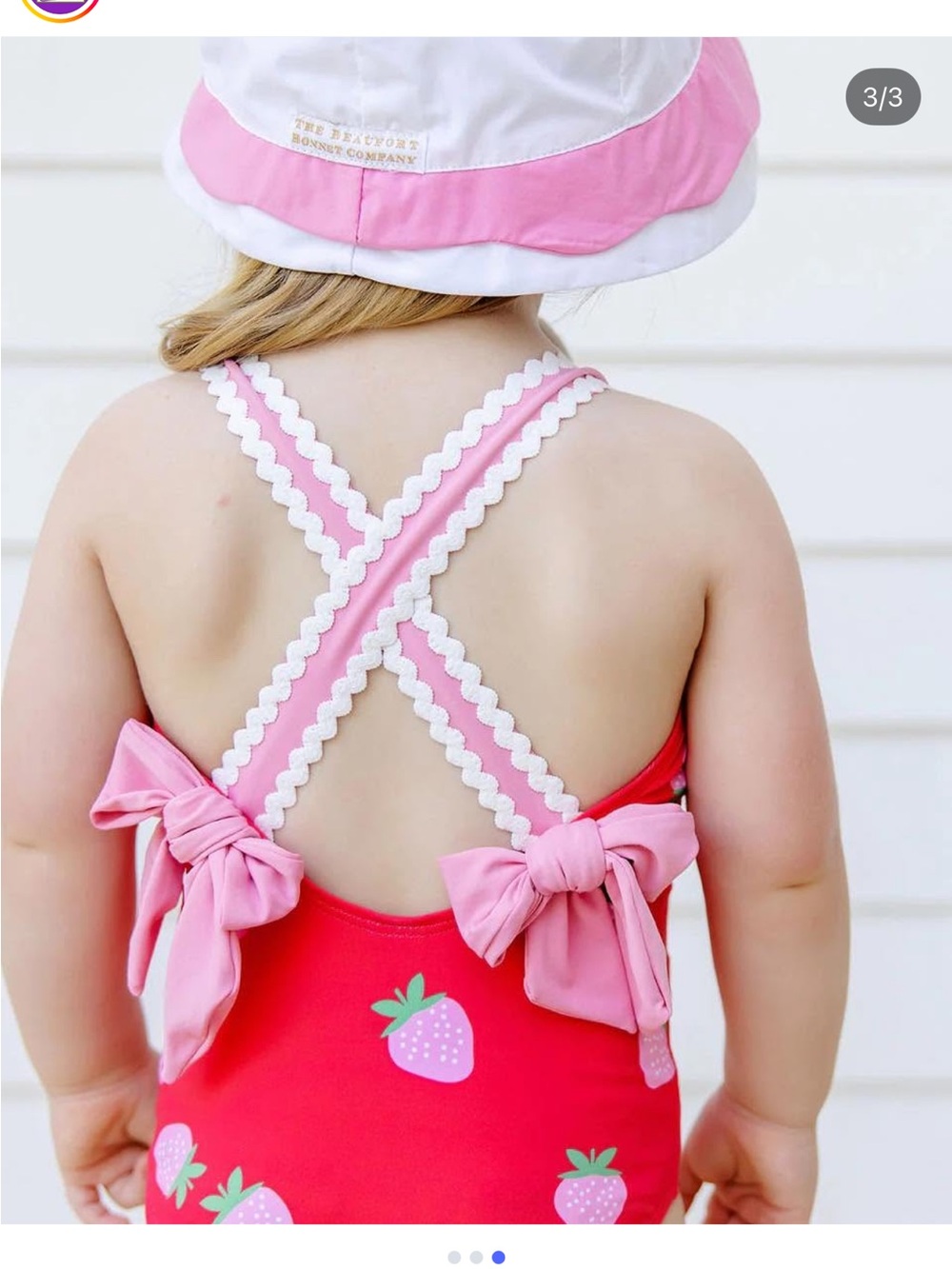 🍓🍓Taylor Bay Bathing Suit - Sanibel Strawberry With Hamptons Hot Pink 🍓🍓🎀